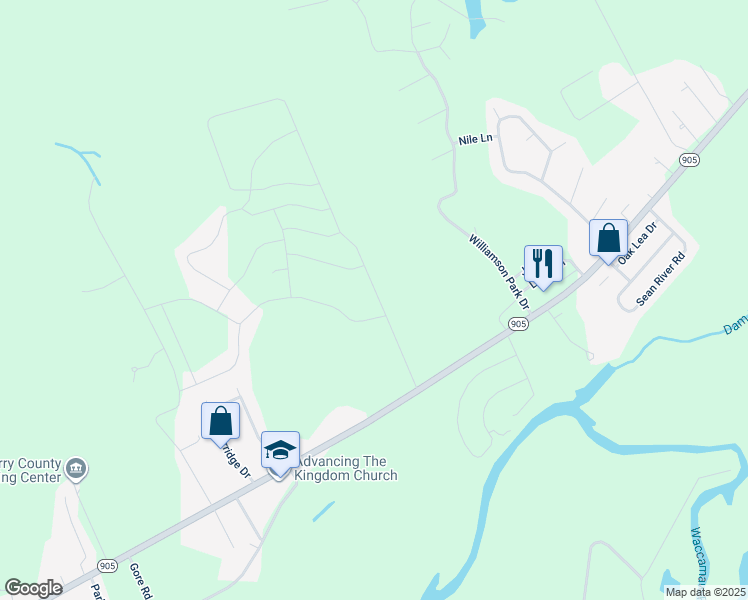 map of restaurants, bars, coffee shops, grocery stores, and more near Coquina Bay Drive in Conway
