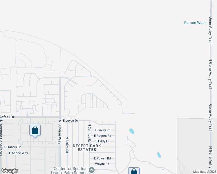 map of restaurants, bars, coffee shops, grocery stores, and more near 2298 Savanna Way in Palm Springs