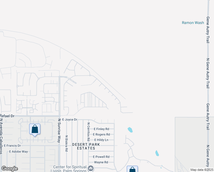 map of restaurants, bars, coffee shops, grocery stores, and more near 2298 Savanna Way in Palm Springs