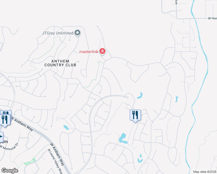 map of restaurants, bars, coffee shops, grocery stores, and more near 41625 North River Bend Road in New River