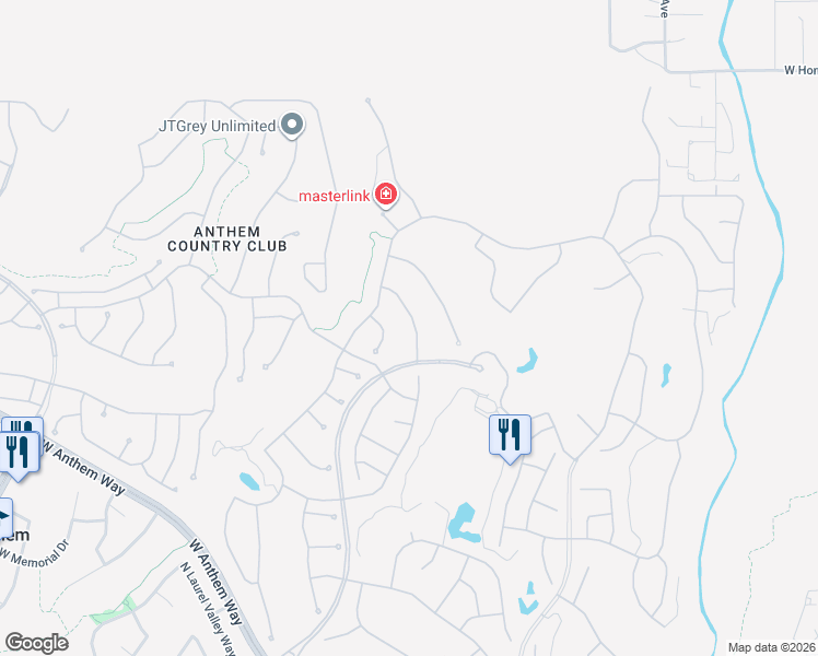 map of restaurants, bars, coffee shops, grocery stores, and more near 41625 North River Bend Road in New River