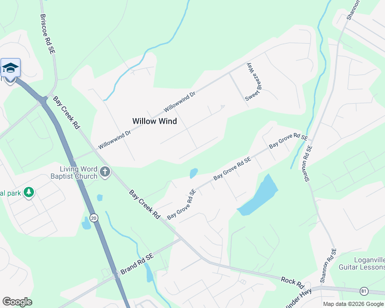 map of restaurants, bars, coffee shops, grocery stores, and more near 443 Strawberry Walk in Loganville