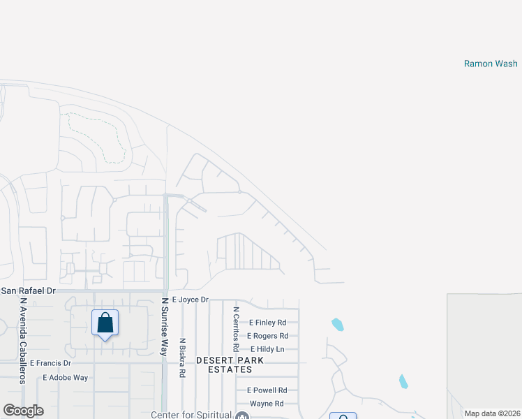 map of restaurants, bars, coffee shops, grocery stores, and more near 2186 Savanna Way in Palm Springs