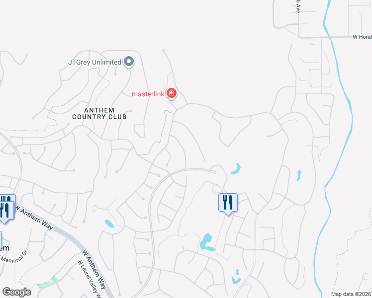 map of restaurants, bars, coffee shops, grocery stores, and more near 41625 North River Bend Road in New River