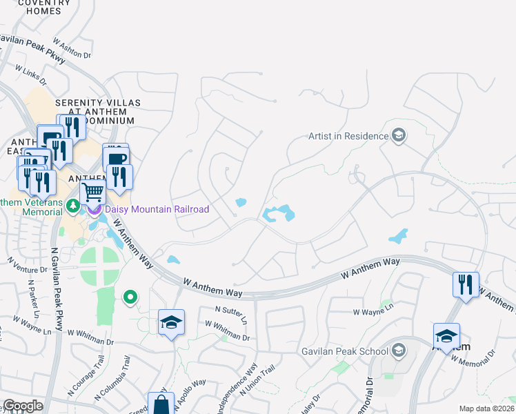map of restaurants, bars, coffee shops, grocery stores, and more near 41728 North Crooked Stick Road in New River
