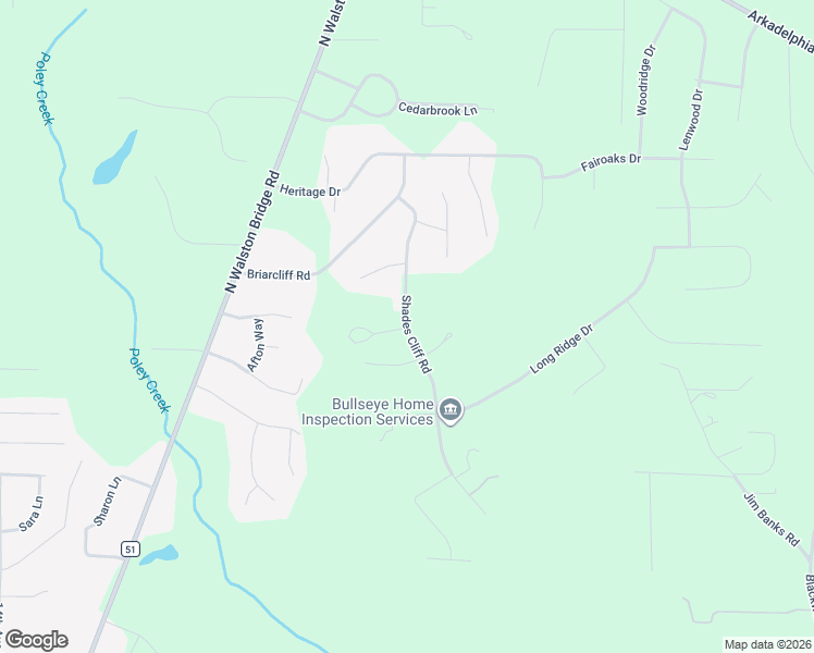 map of restaurants, bars, coffee shops, grocery stores, and more near 1311 Shades Cliff Road in Jasper