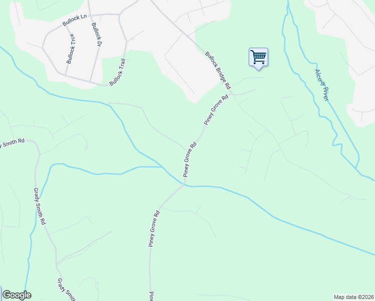 map of restaurants, bars, coffee shops, grocery stores, and more near 1621 Piney Grove Road in Loganville