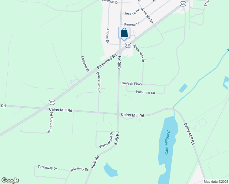 map of restaurants, bars, coffee shops, grocery stores, and more near 1834 Kolb Road in Sumter