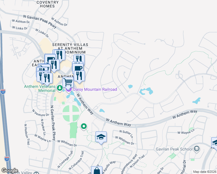 map of restaurants, bars, coffee shops, grocery stores, and more near 41717 North Emerald Lake Drive in Phoenix