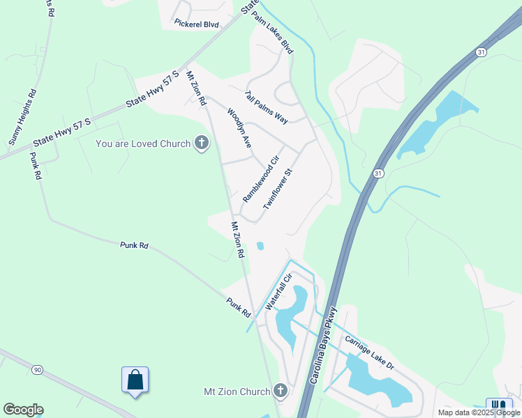 map of restaurants, bars, coffee shops, grocery stores, and more near 641 Twinflower Street in Little River