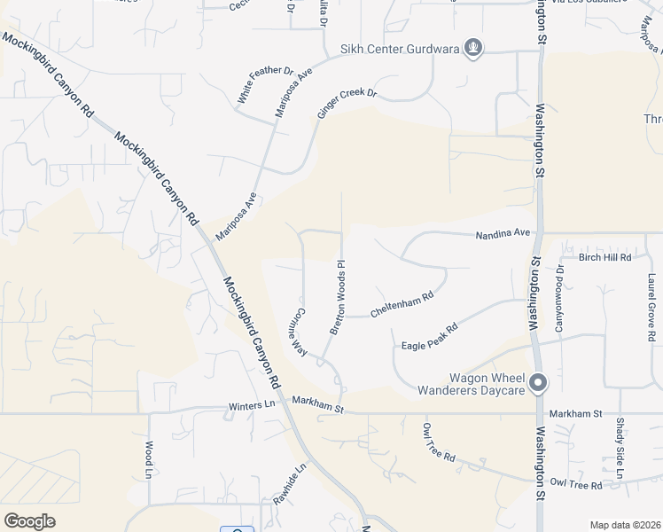 map of restaurants, bars, coffee shops, grocery stores, and more near 17595 Bretton Woods Place in Riverside