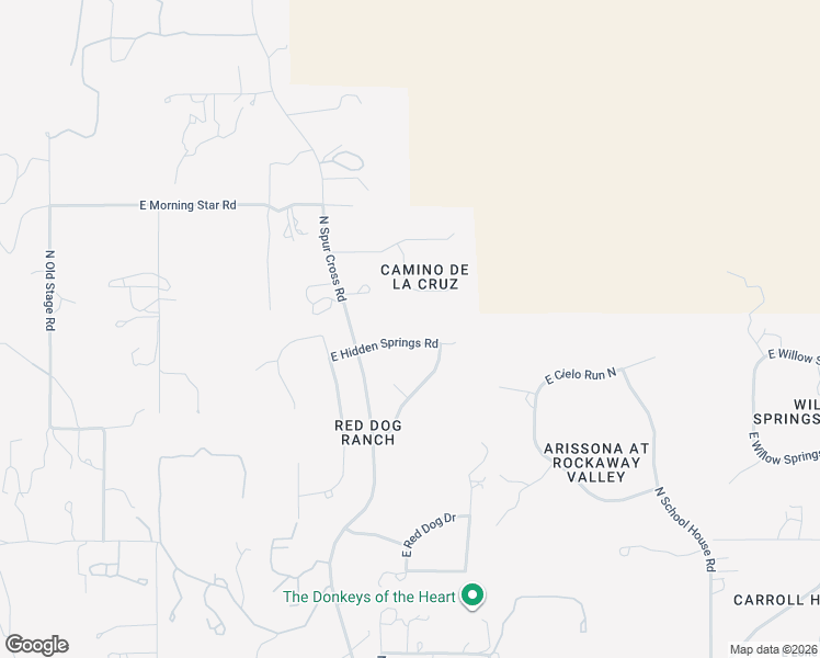 map of restaurants, bars, coffee shops, grocery stores, and more near 5812 East Hidden Springs Road in Cave Creek