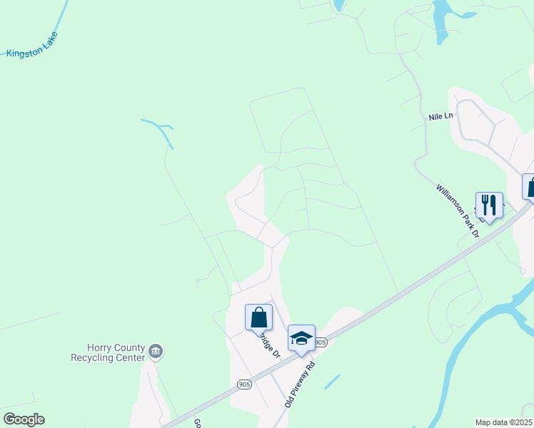 map of restaurants, bars, coffee shops, grocery stores, and more near 265 Williamson Lake Circle in Conway