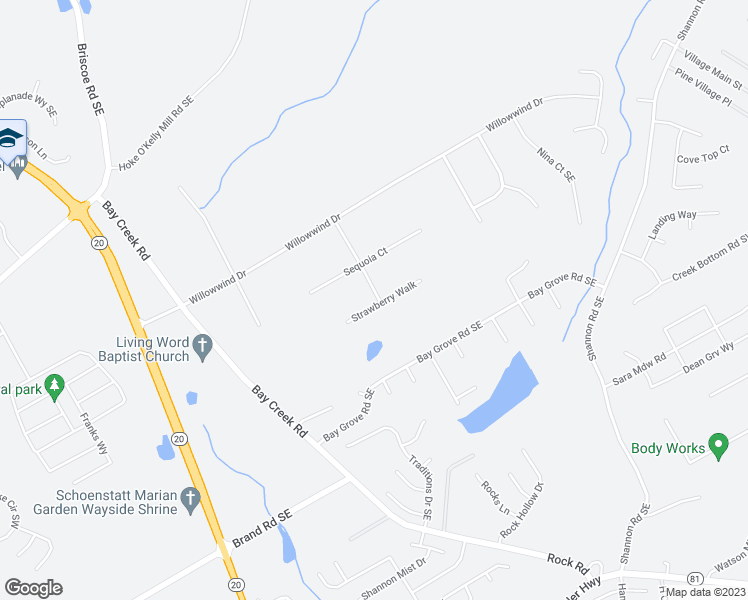 map of restaurants, bars, coffee shops, grocery stores, and more near 464 Strawberry Walk in Loganville
