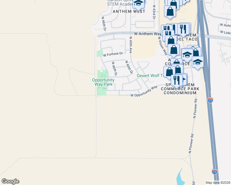 map of restaurants, bars, coffee shops, grocery stores, and more near 4605 West Cottontail Road in Phoenix