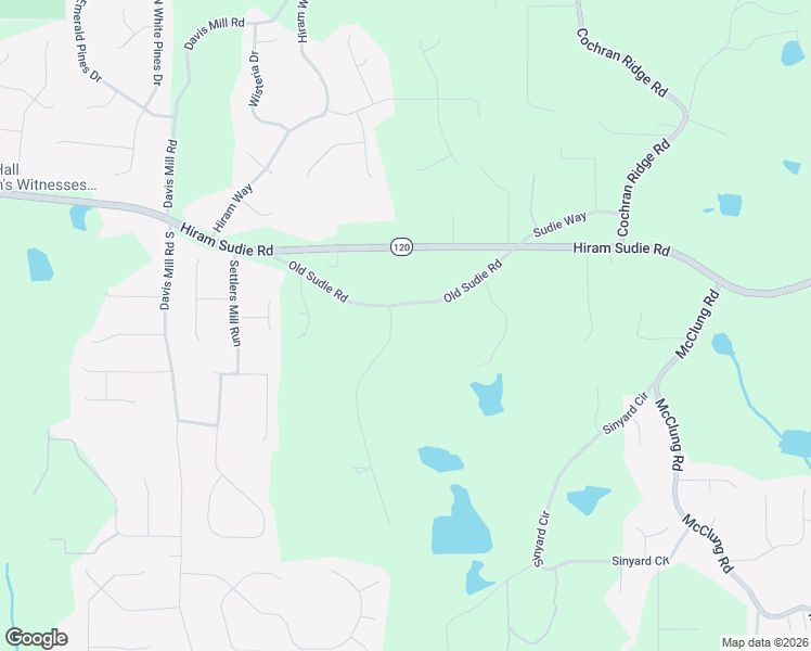 map of restaurants, bars, coffee shops, grocery stores, and more near 51 Old Teal Road in Hiram