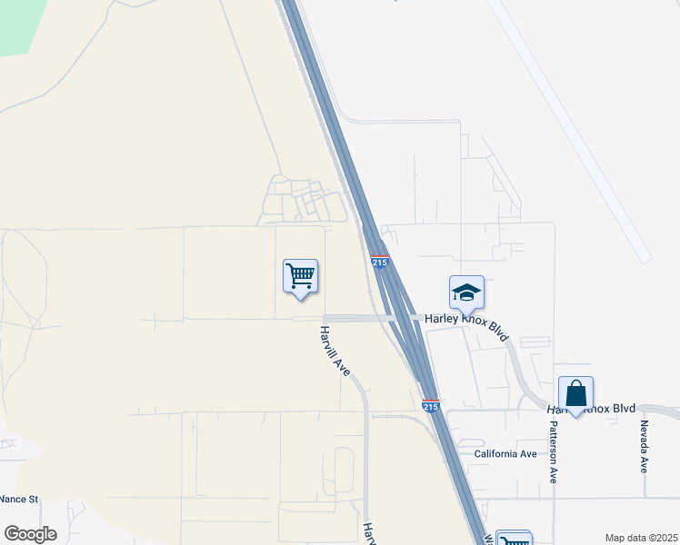 map of restaurants, bars, coffee shops, grocery stores, and more near 17618 Harvill Avenue in Perris