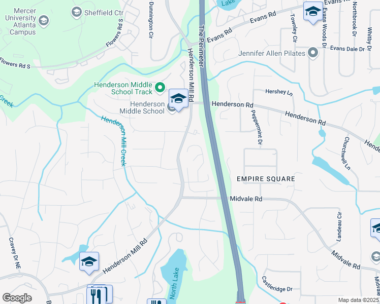 map of restaurants, bars, coffee shops, grocery stores, and more near 2698 Glenrose Hill in Atlanta