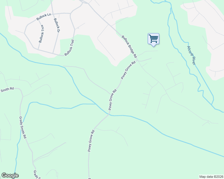 map of restaurants, bars, coffee shops, grocery stores, and more near 1621 Piney Grove Road in Loganville