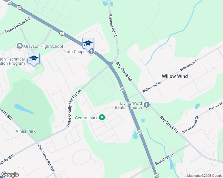 map of restaurants, bars, coffee shops, grocery stores, and more near 141 Bennett Farm Drive in Loganville