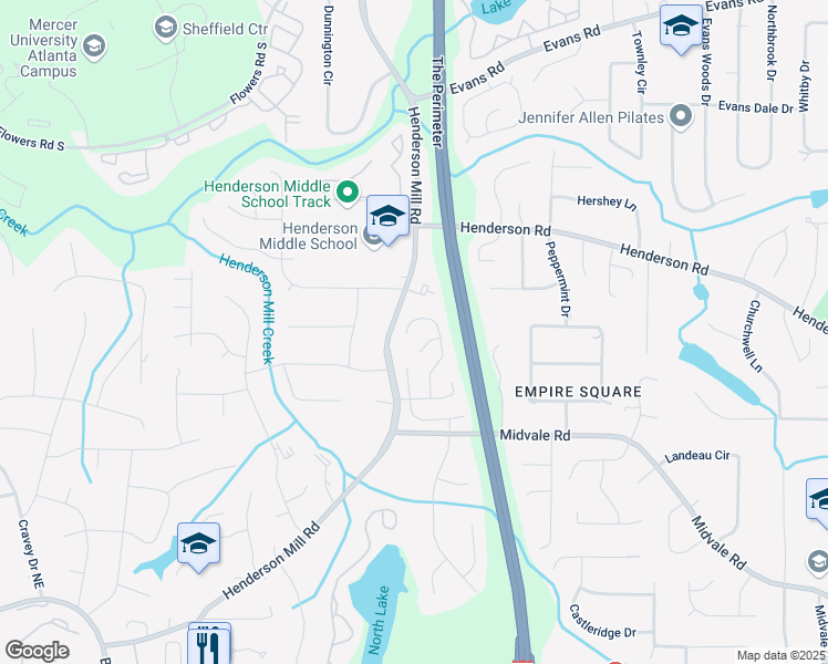 map of restaurants, bars, coffee shops, grocery stores, and more near 2698 Glenrose Hill in Atlanta