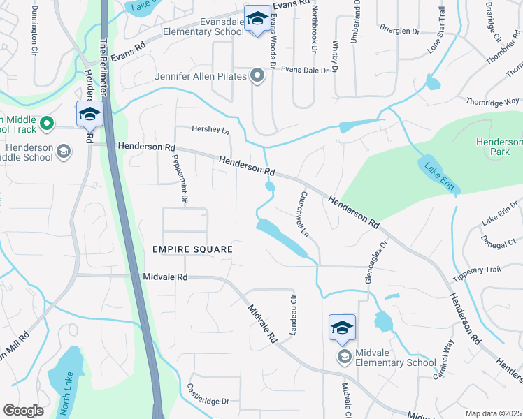 map of restaurants, bars, coffee shops, grocery stores, and more near 3649 Churchwell Court in Tucker