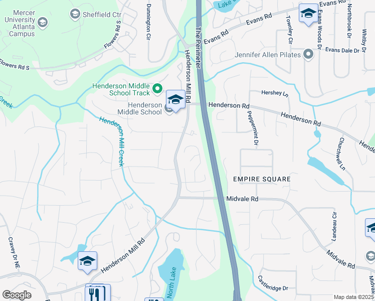 map of restaurants, bars, coffee shops, grocery stores, and more near 2692 Glenrose Hill in Atlanta