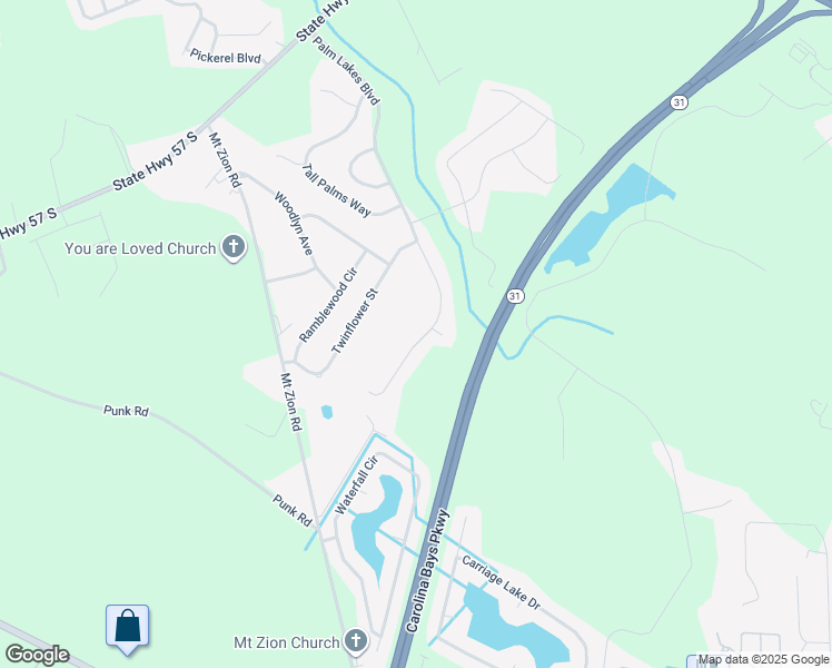 map of restaurants, bars, coffee shops, grocery stores, and more near 424 Palm Lakes Boulevard in Little River