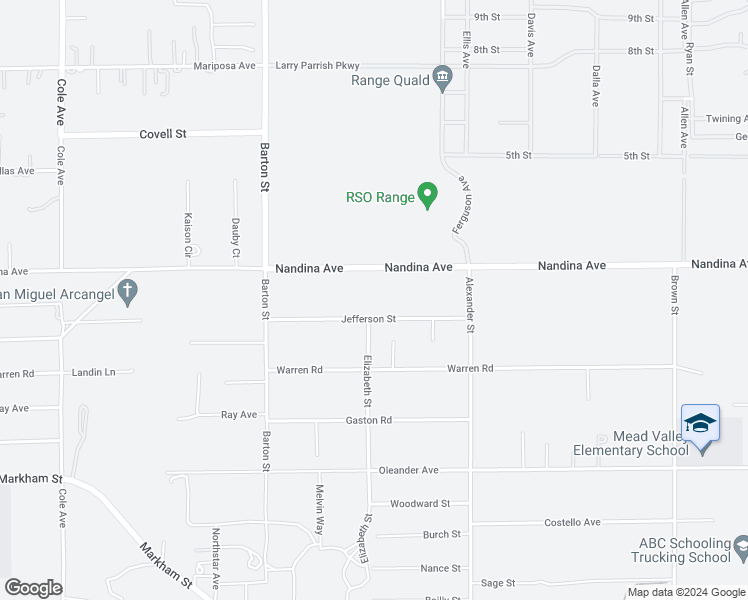 map of restaurants, bars, coffee shops, grocery stores, and more near 20262 Jefferson Street in Perris