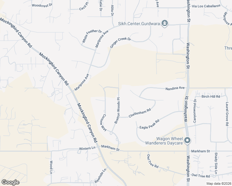 map of restaurants, bars, coffee shops, grocery stores, and more near 17595 Bretton Woods Place in Riverside