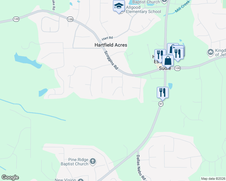 map of restaurants, bars, coffee shops, grocery stores, and more near 82 Sorghum Court in Dallas