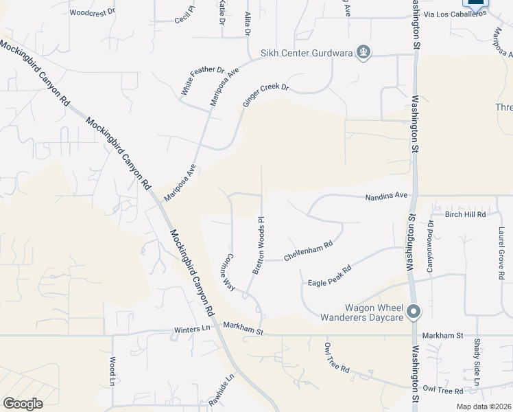 map of restaurants, bars, coffee shops, grocery stores, and more near 17549 Bretton Woods Place in Riverside