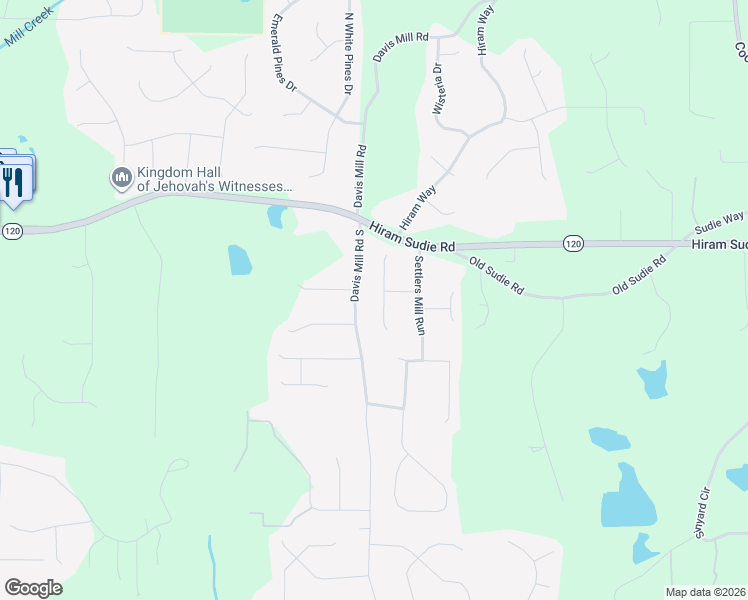 map of restaurants, bars, coffee shops, grocery stores, and more near 75 Wellspring Point in Hiram