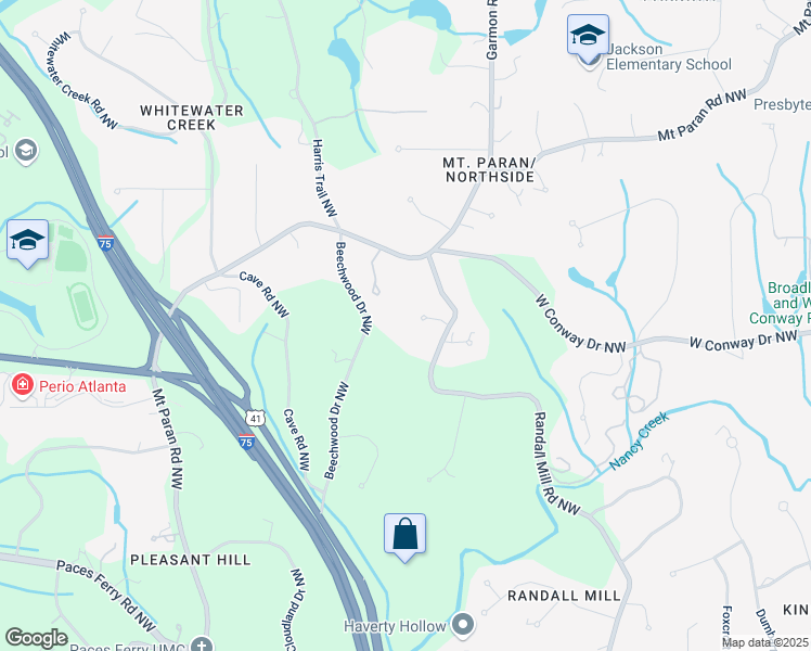 map of restaurants, bars, coffee shops, grocery stores, and more near 4082 Paran Trail Northwest in Atlanta