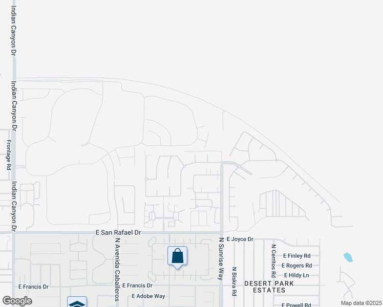 map of restaurants, bars, coffee shops, grocery stores, and more near 3795 Claret Trail in Palm Springs