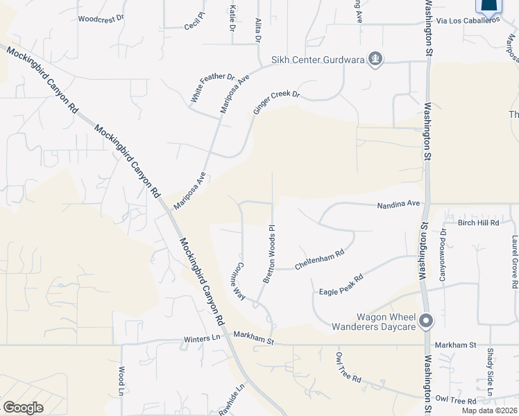 map of restaurants, bars, coffee shops, grocery stores, and more near 16373 Bay Brook Avenue in Riverside