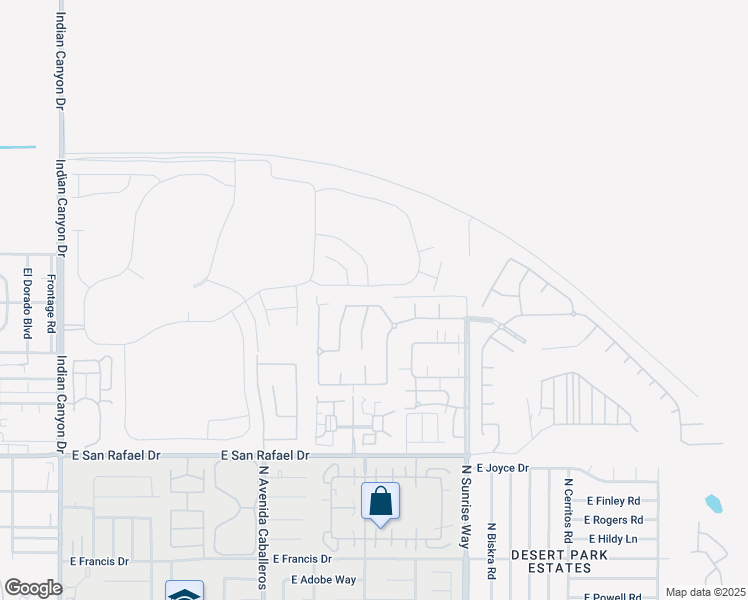 map of restaurants, bars, coffee shops, grocery stores, and more near 1308 Esperanza Trail in Palm Springs