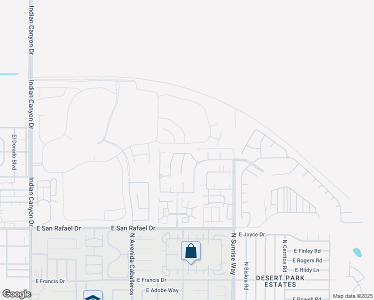 map of restaurants, bars, coffee shops, grocery stores, and more near 1308 Esperanza Trail in Palm Springs