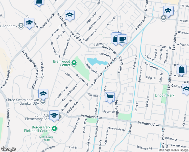 map of restaurants, bars, coffee shops, grocery stores, and more near in Corona