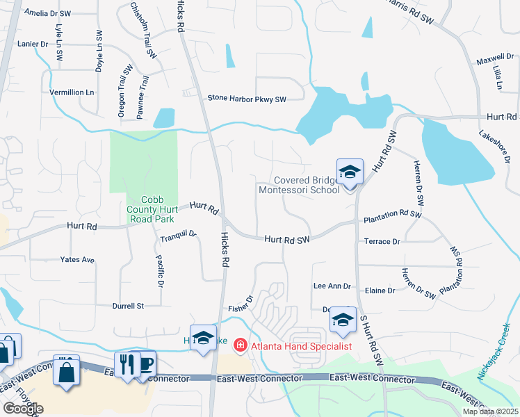 map of restaurants, bars, coffee shops, grocery stores, and more near 3657 Fred Walker Drive in Smyrna
