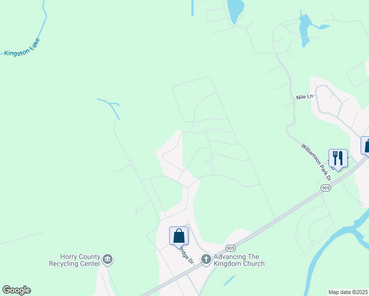 map of restaurants, bars, coffee shops, grocery stores, and more near 287 Williamson Lake Circle in Conway