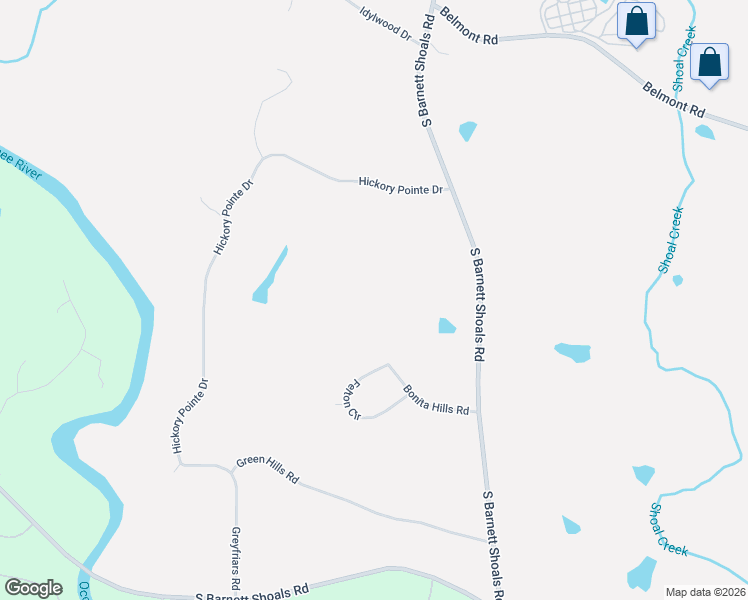 map of restaurants, bars, coffee shops, grocery stores, and more near 4894 South Barnett Shoals Road in Athens