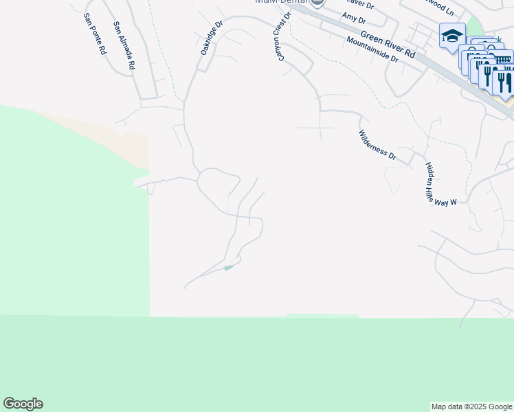 map of restaurants, bars, coffee shops, grocery stores, and more near 2237 Sageleaf Circle in Corona