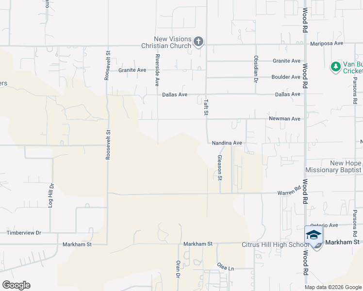 map of restaurants, bars, coffee shops, grocery stores, and more near 18335 Newman Avenue in Riverside