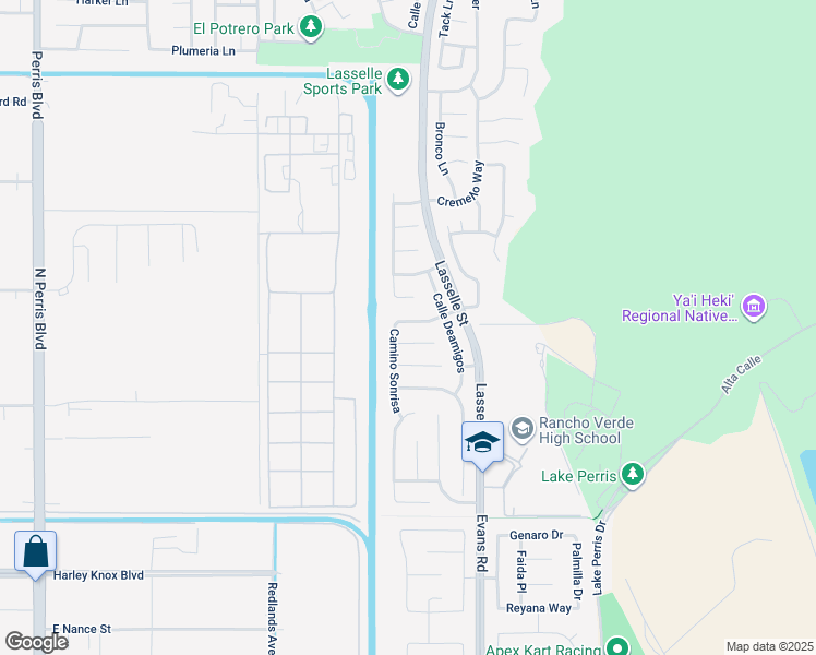 map of restaurants, bars, coffee shops, grocery stores, and more near 25939 Avenida Classica in Moreno Valley