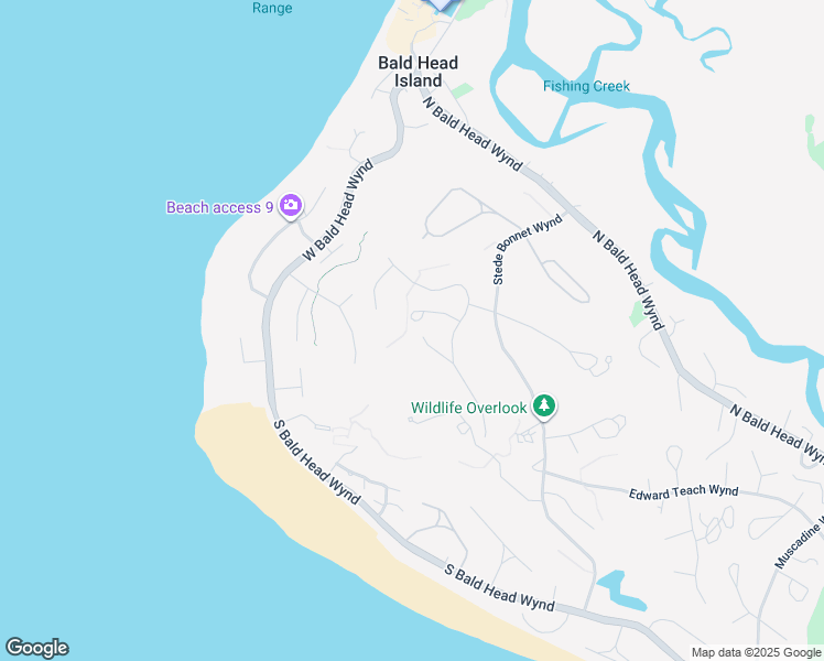 map of restaurants, bars, coffee shops, grocery stores, and more near 16 Musket Court in Bald Head Island