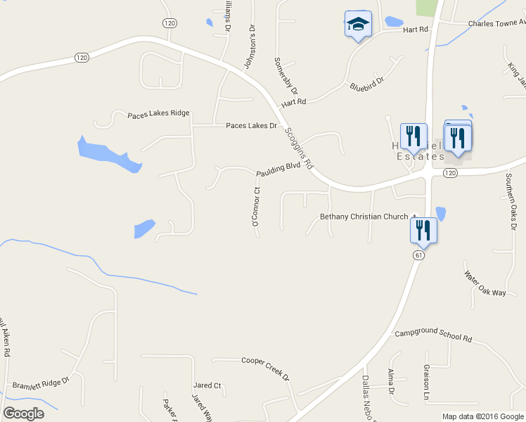 map of restaurants, bars, coffee shops, grocery stores, and more near 123 Oconnor Dr in Dallas