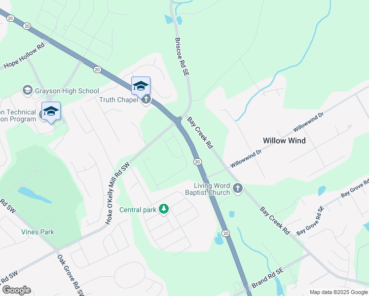 map of restaurants, bars, coffee shops, grocery stores, and more near 92 Sheryl Way in Loganville