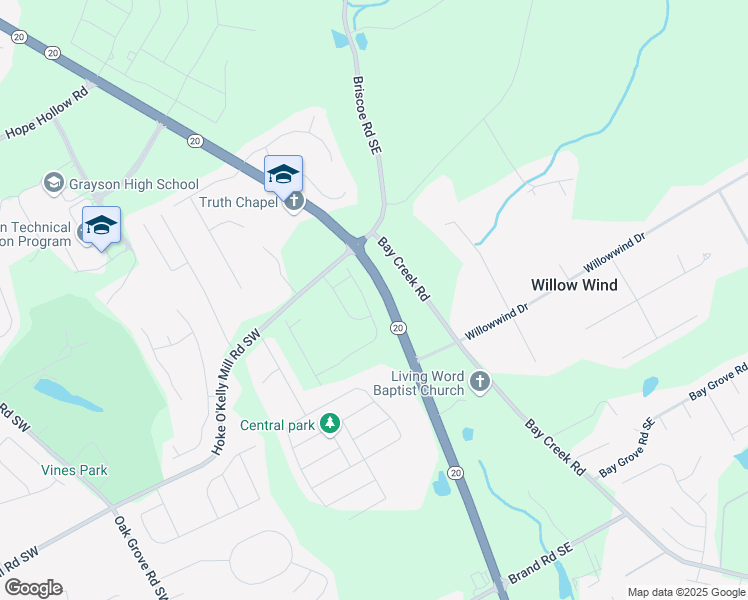 map of restaurants, bars, coffee shops, grocery stores, and more near 92 Sheryl Way in Loganville