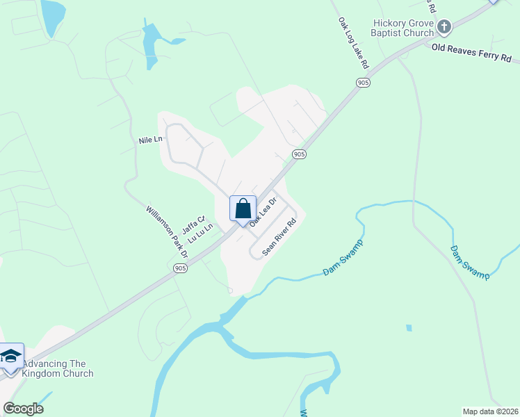 map of restaurants, bars, coffee shops, grocery stores, and more near 2211 South Carolina 905 in Conway